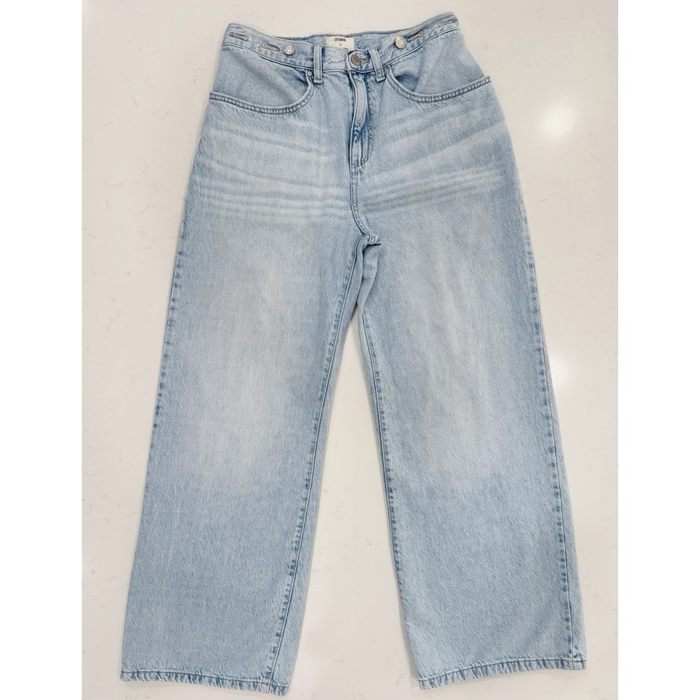 Cotton On Women's Adjustable Wide-Leg Denim Hi Rise Jeans Blue Size 26